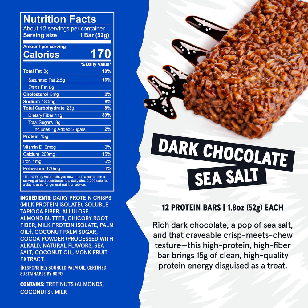 Wild Fox Protein Bars dark chocolate sea salt packaging emphasizes clean ingredients for on-the-go snacking.