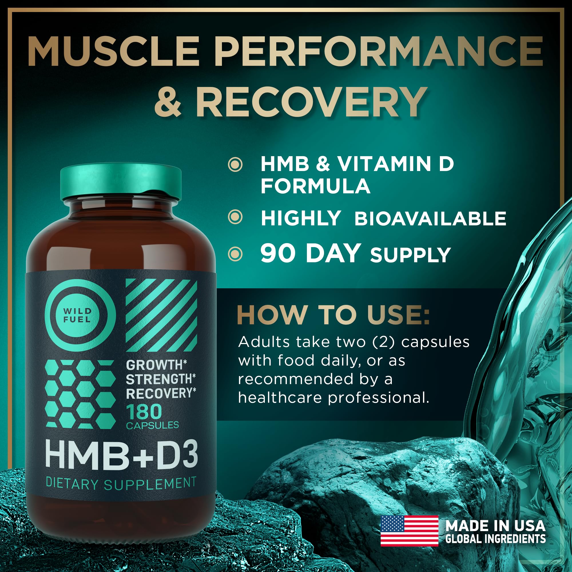 Made in USA label on WILD FUEL packaging