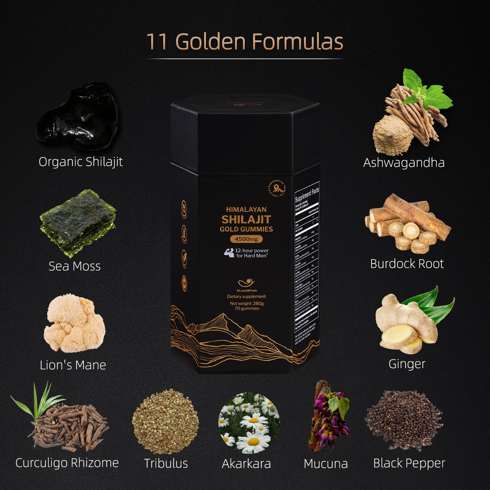 Wild Himalayan Shilajit resin used in the gummies