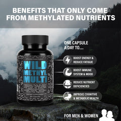 Bottle front view of Wild Methylated Multivitamin
