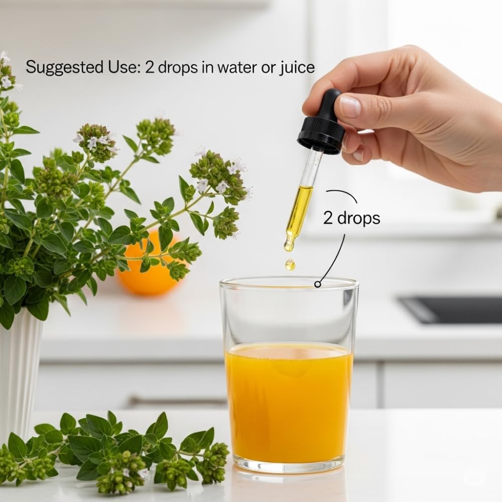 Graphic highlighting 80%+ carvacrol content