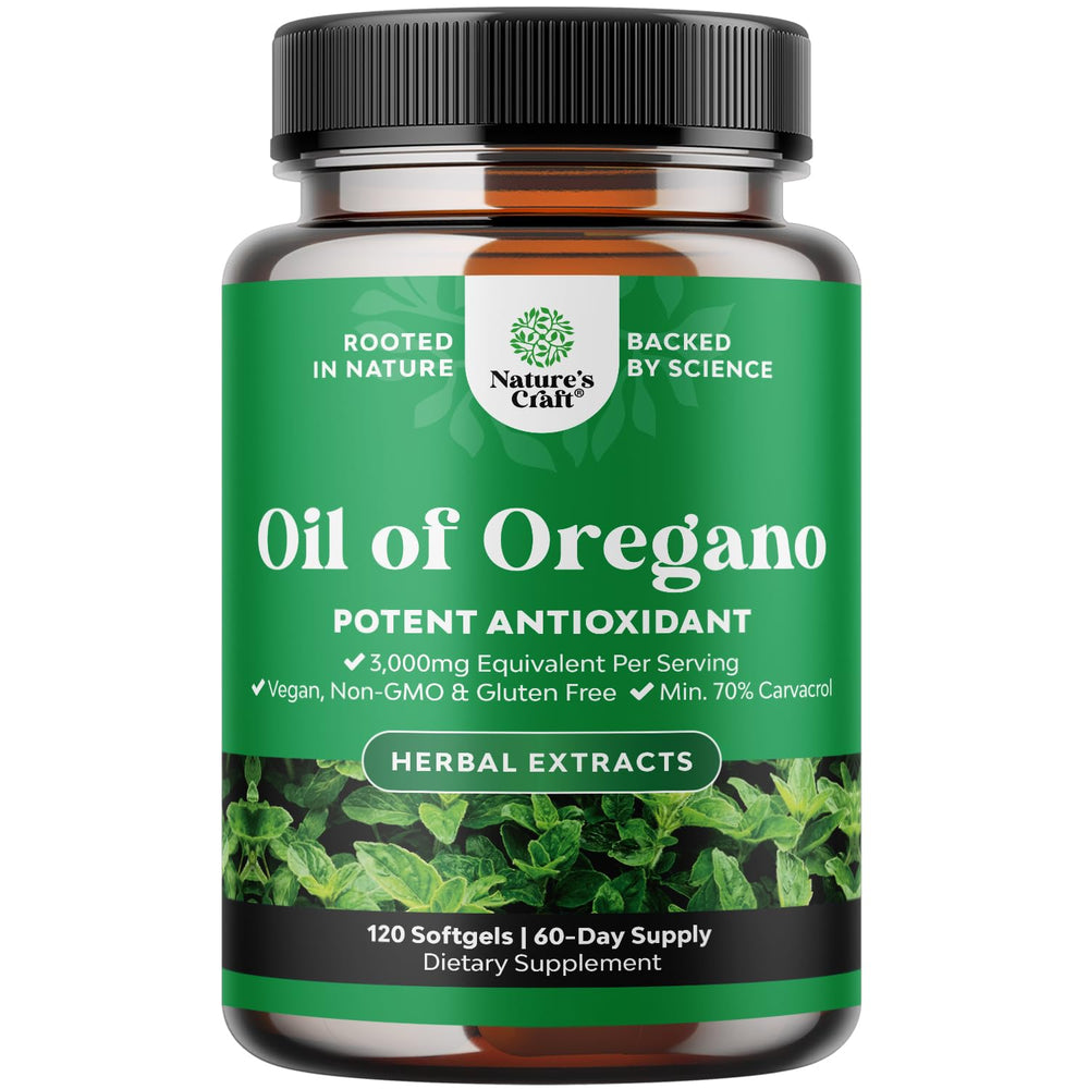 Wild oregano oil softgels bottle - 120 count hero image