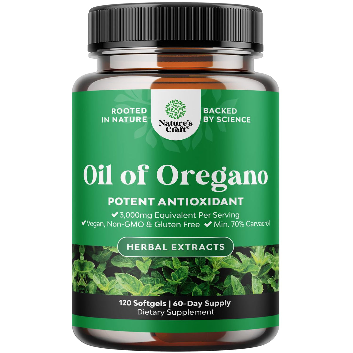 Wild oregano oil softgels bottle - 120 count hero image