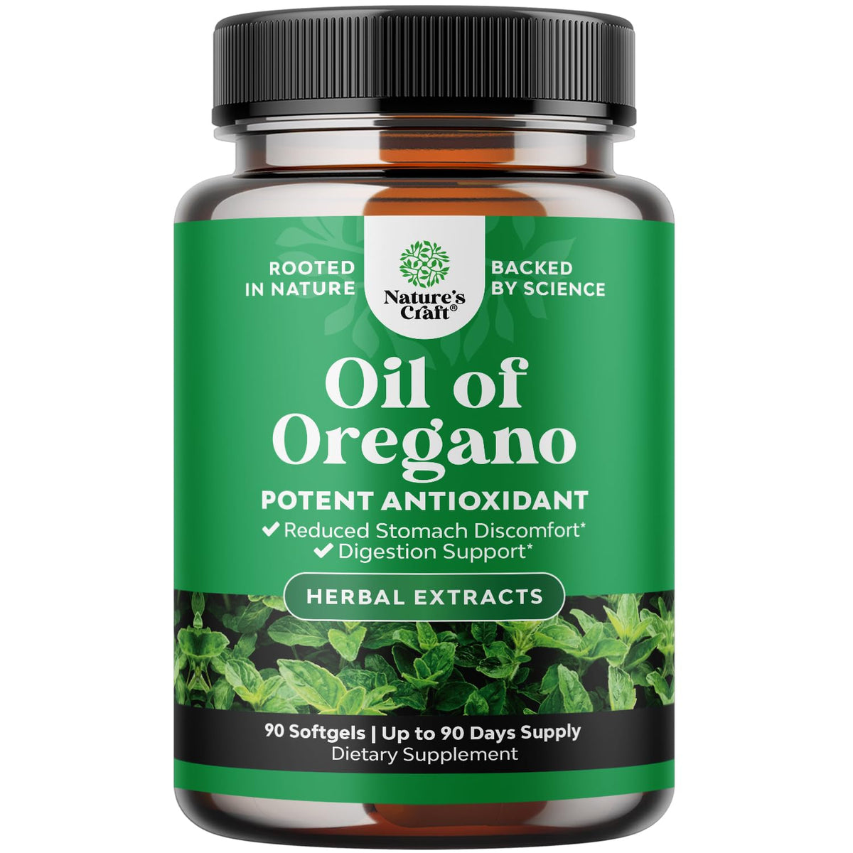 Bottle of Wild Oregano Oil Softgels with 70% Carvacrol label