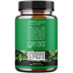 Close-up of oregano oil softgels in a bottle