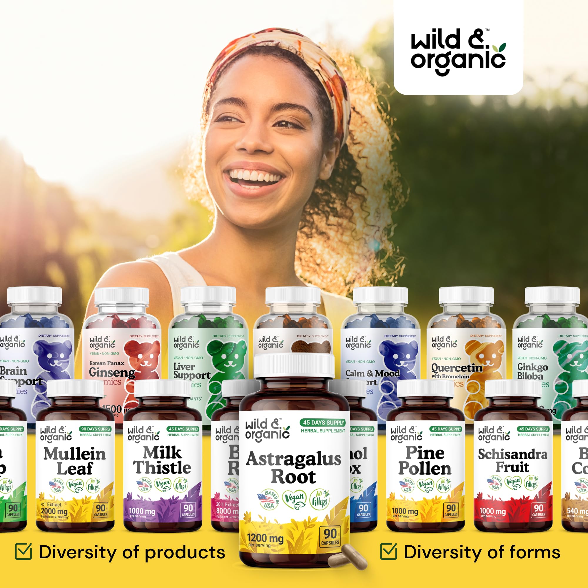 Plant-based vegan astragalus supplement capsules