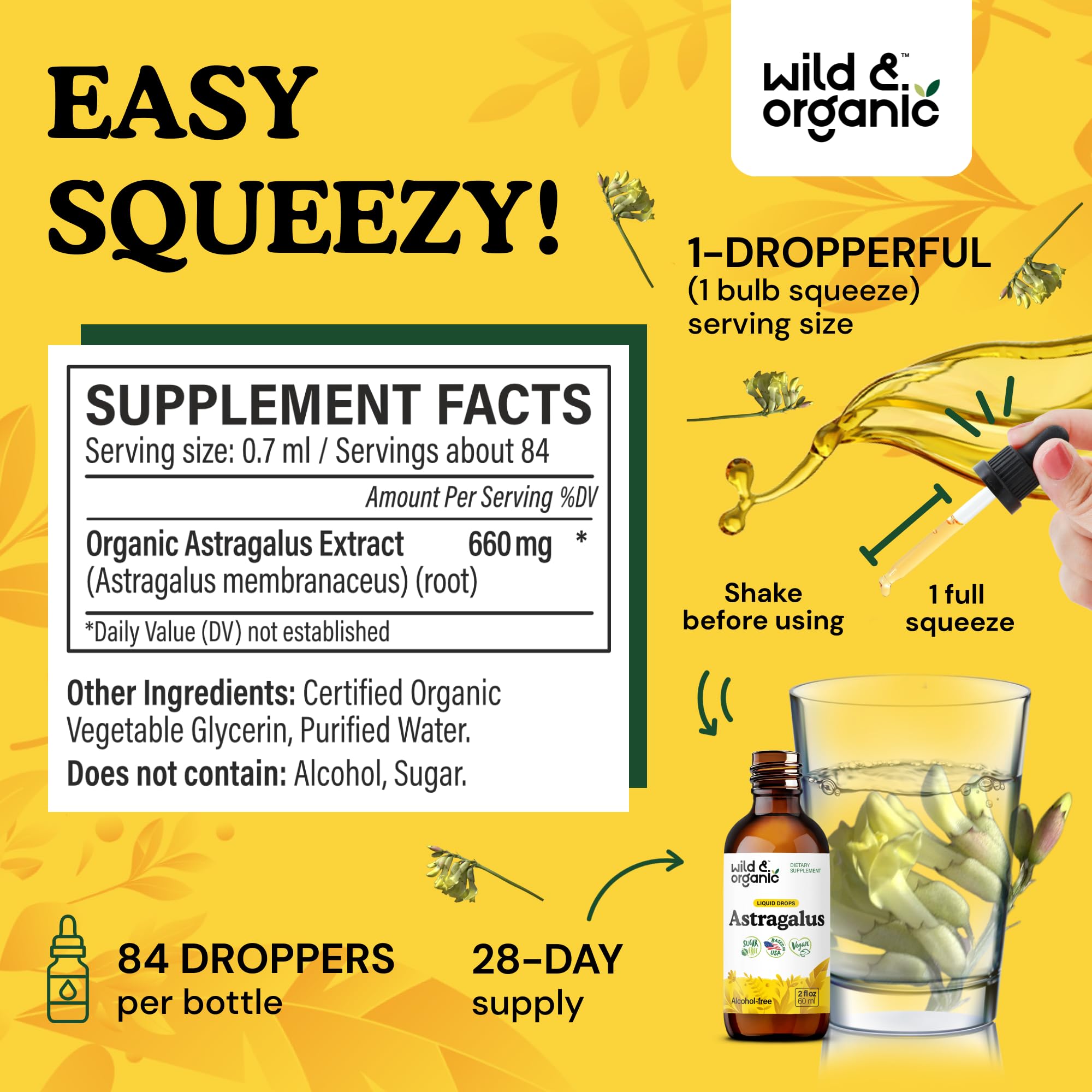 2 fl oz bottle featuring vegan and alcohol-free labeling