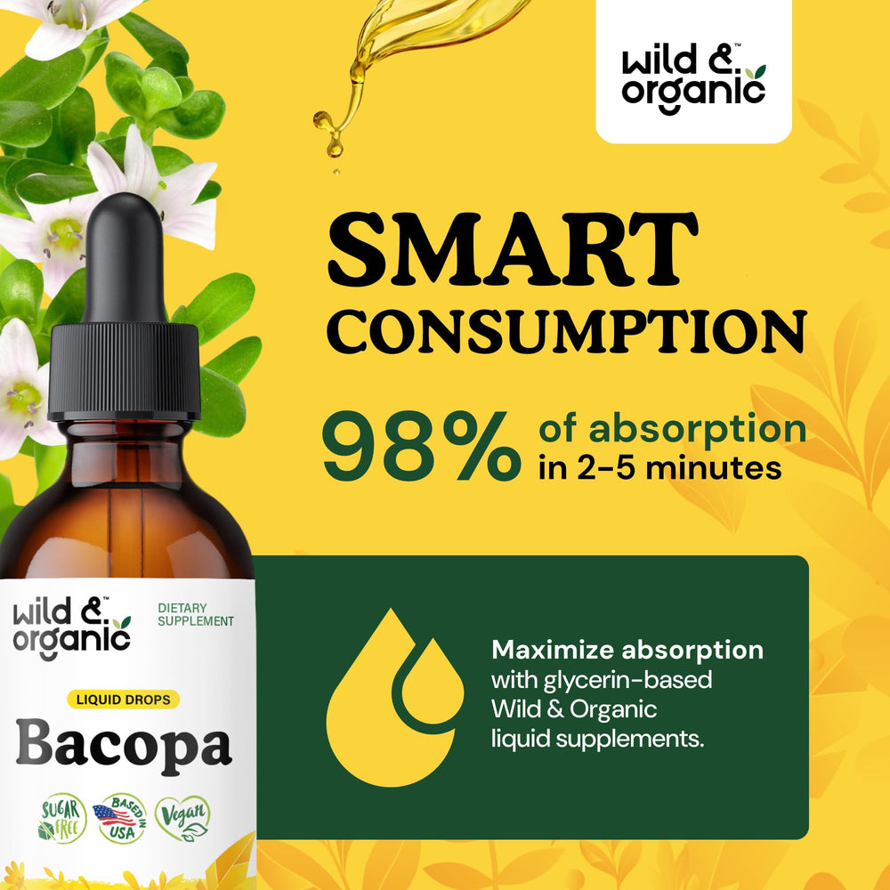 Alcohol-free glycerin-based bacopa tincture bottle