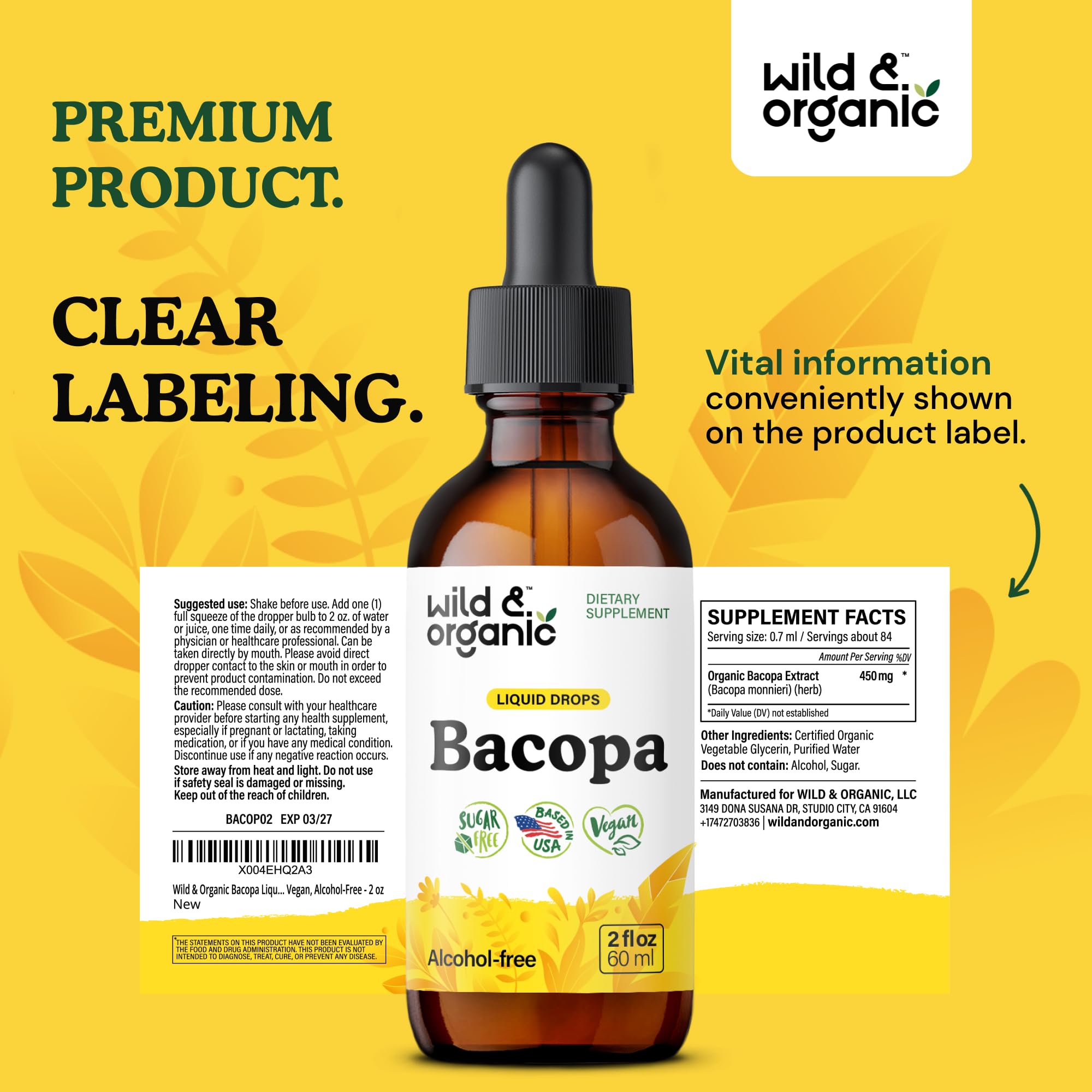 Lifestyle image of bacopa tincture being used