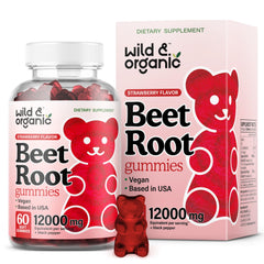 Bottle of Wild & Organic Beet Root Gummies front view