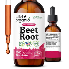 Front view of Wild & Organic Beet Root Tincture 2 oz bottle