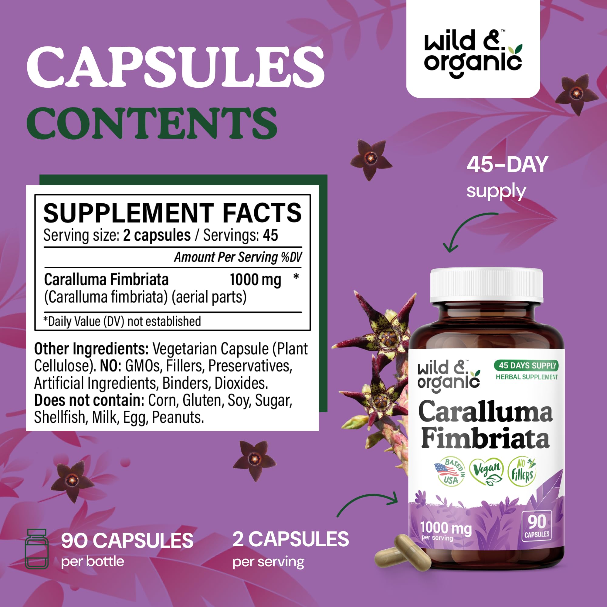 Caralluma fimbriata ingredients and vegan formula