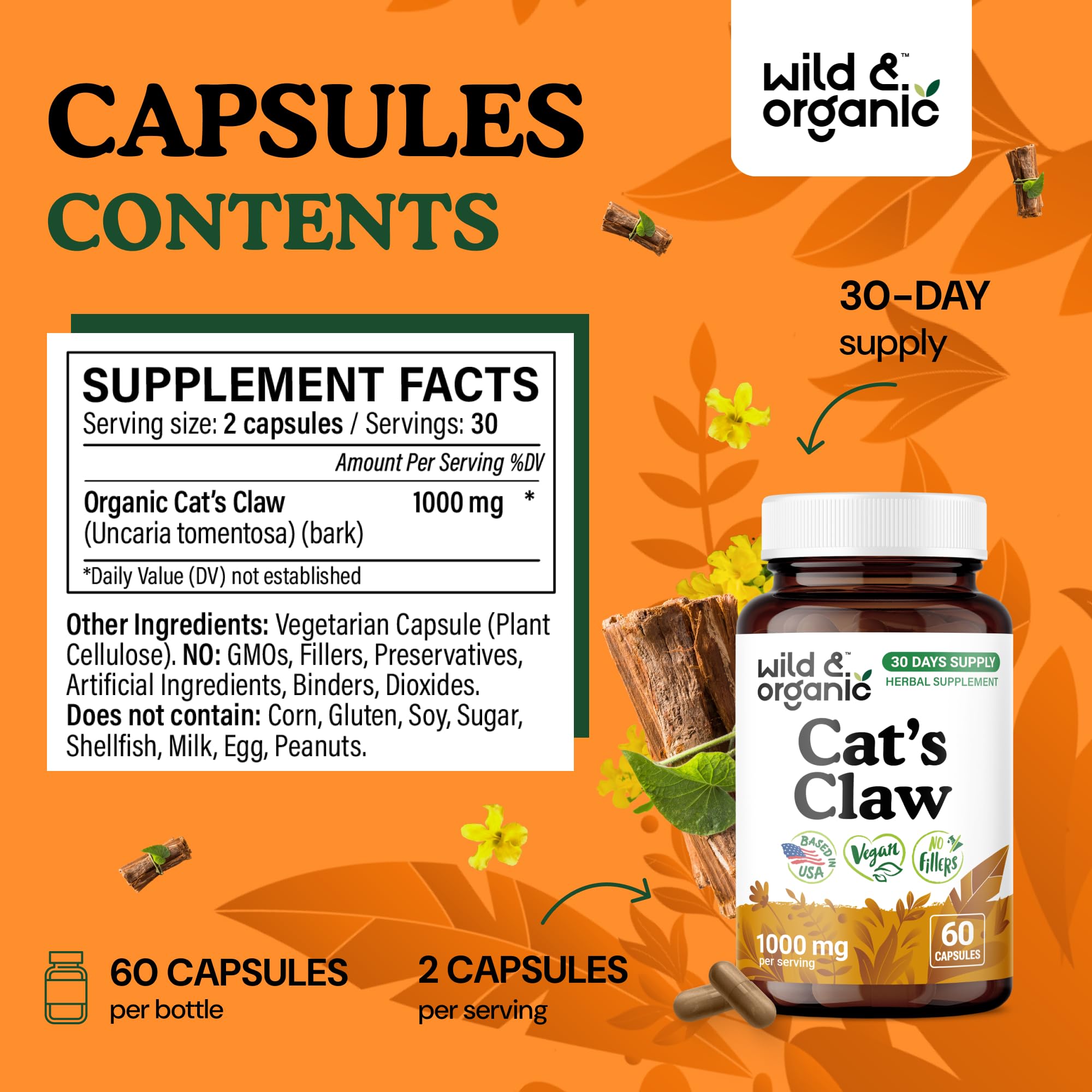 Immune support and vegan, non-GMO labeling