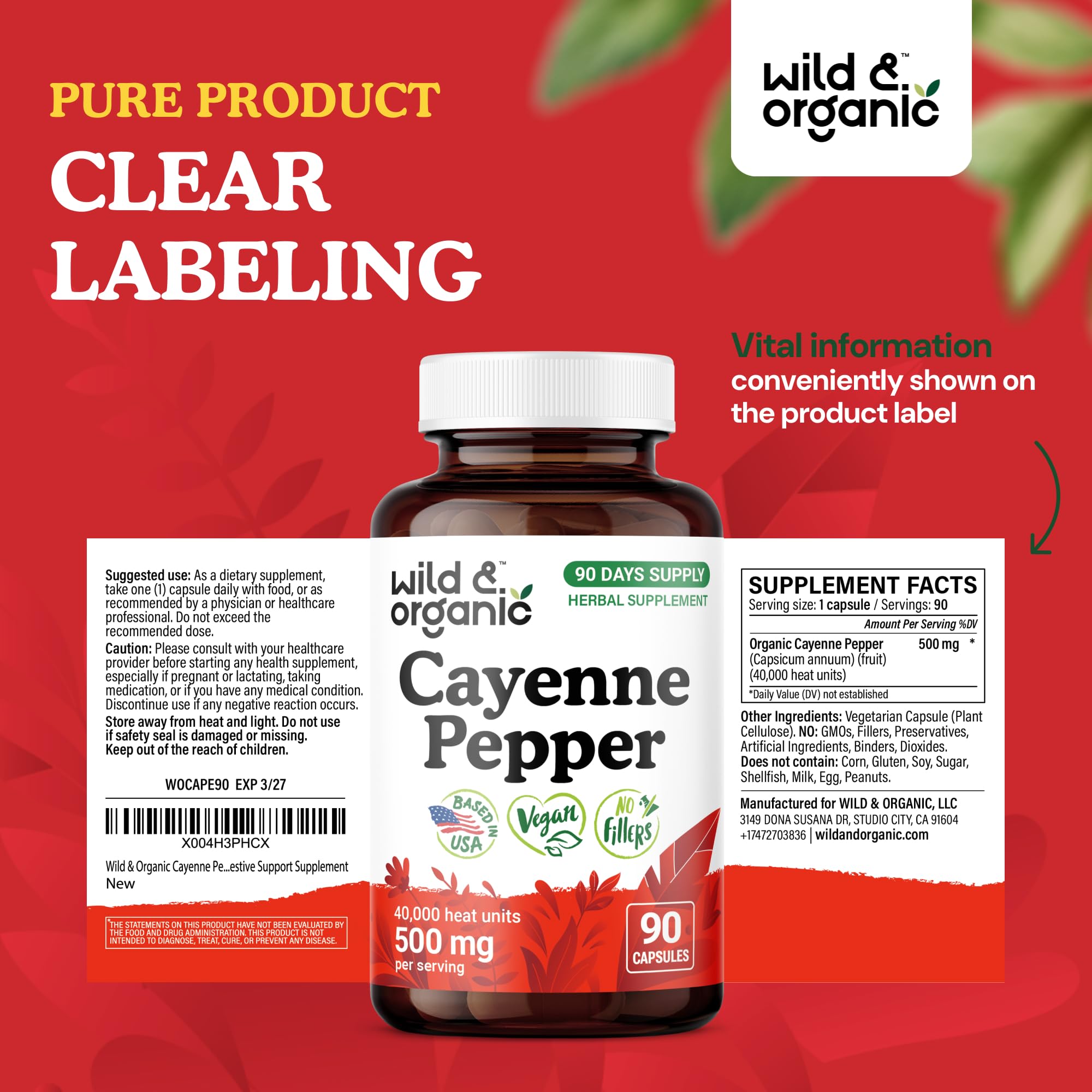 90-day supply of cayenne pepper capsules