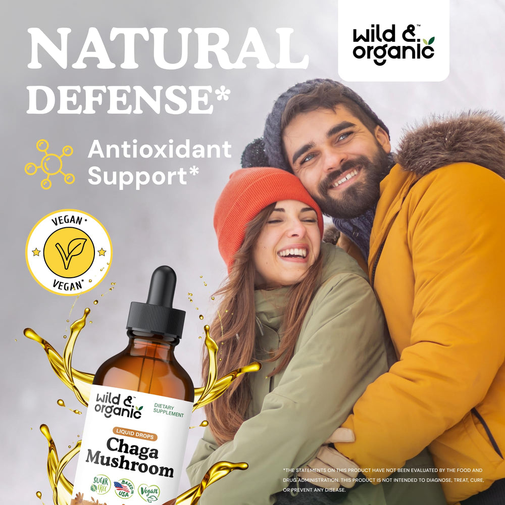 Chaga mushroom extract drops close-up with dropper