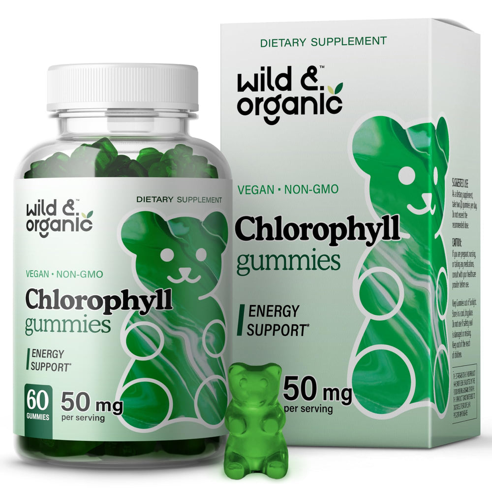 Wild & Organic Chlorophyll Gummies Apple Flavor - 50mg Chlorophyllin – 60 Chews