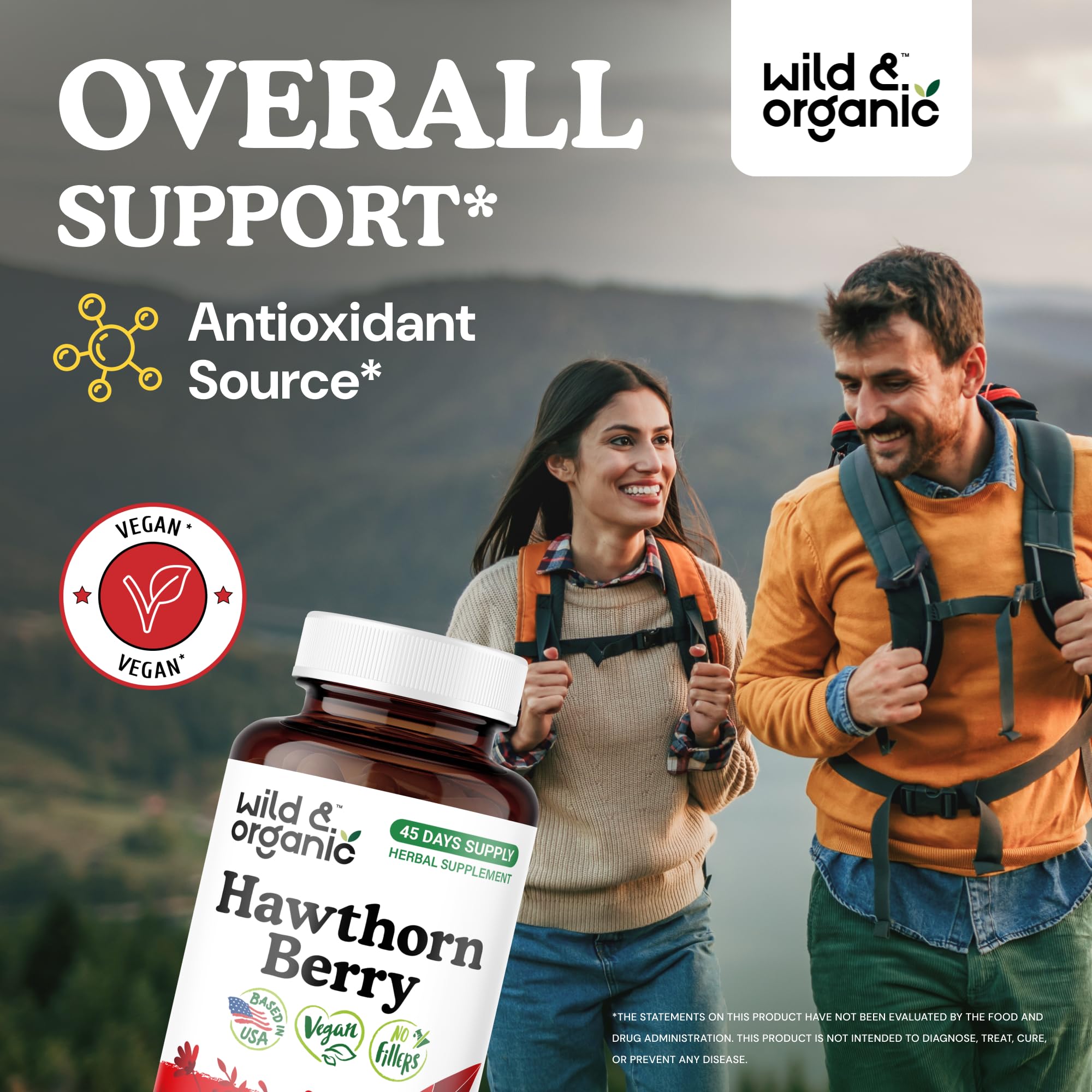 Back view of the bottle label with nutrition and 45-day supply information.