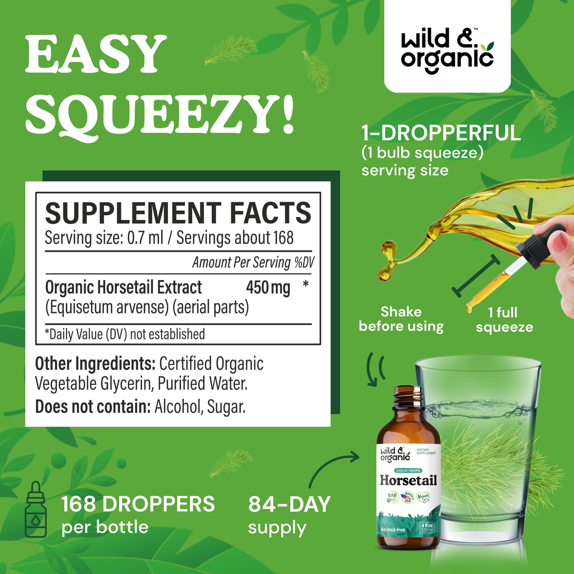 Vegan, alcohol-free formula label
