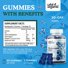 Blueberry flavored vegan hyaluronic acid gummies