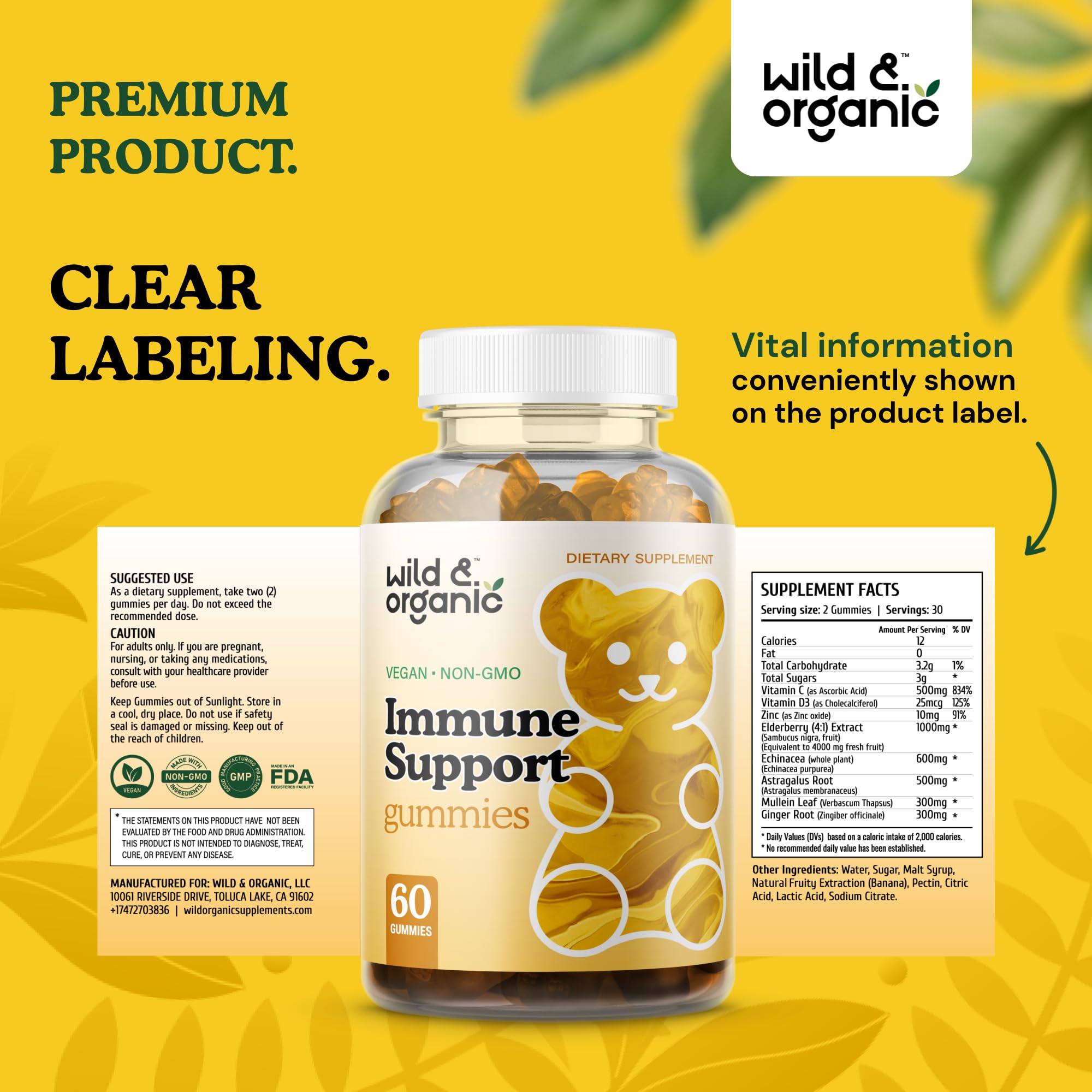 Label emphasizing no artificial colors and GMO-free ingredients
