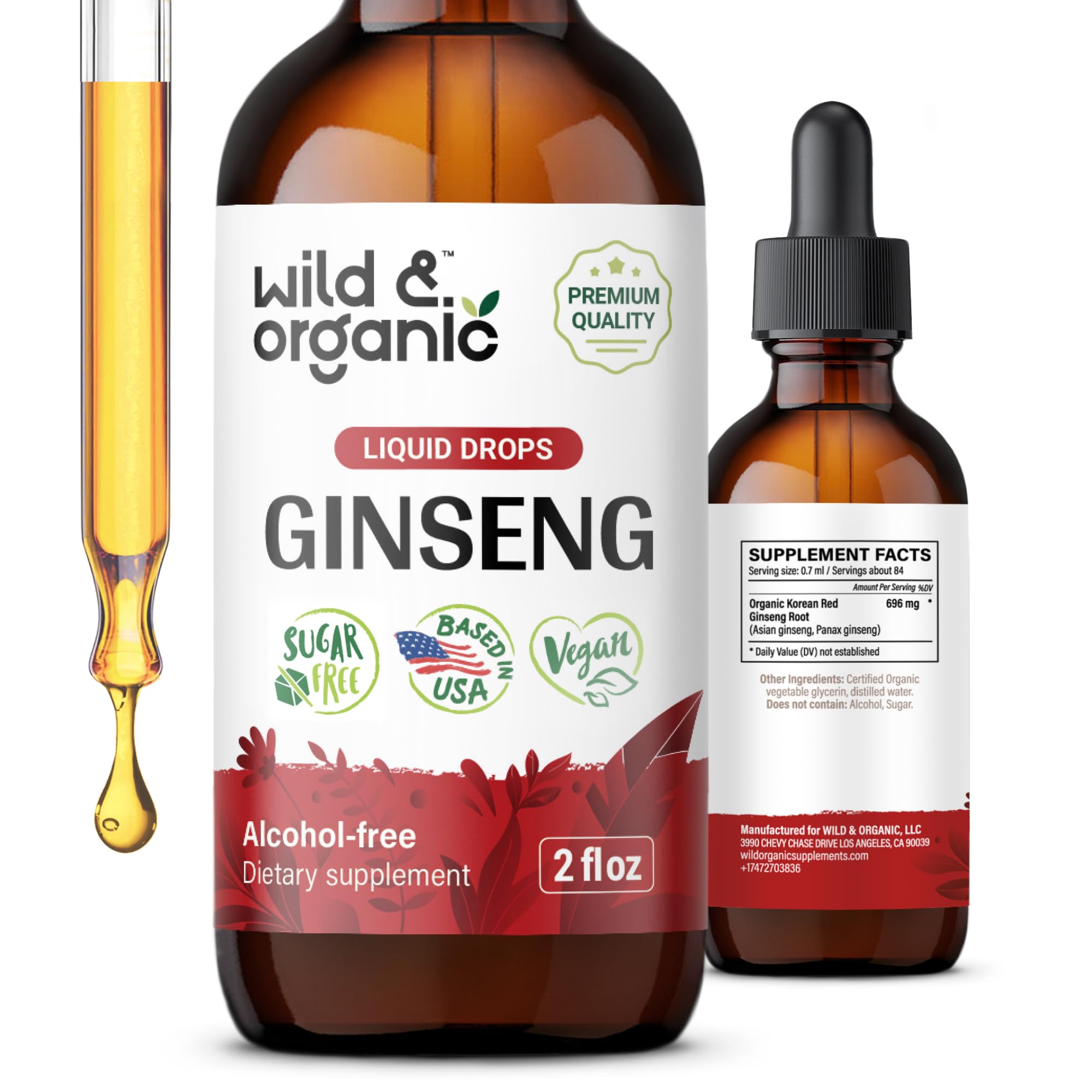Hero image of Wild & Organic Korean Red Ginseng Extract Drops bottle