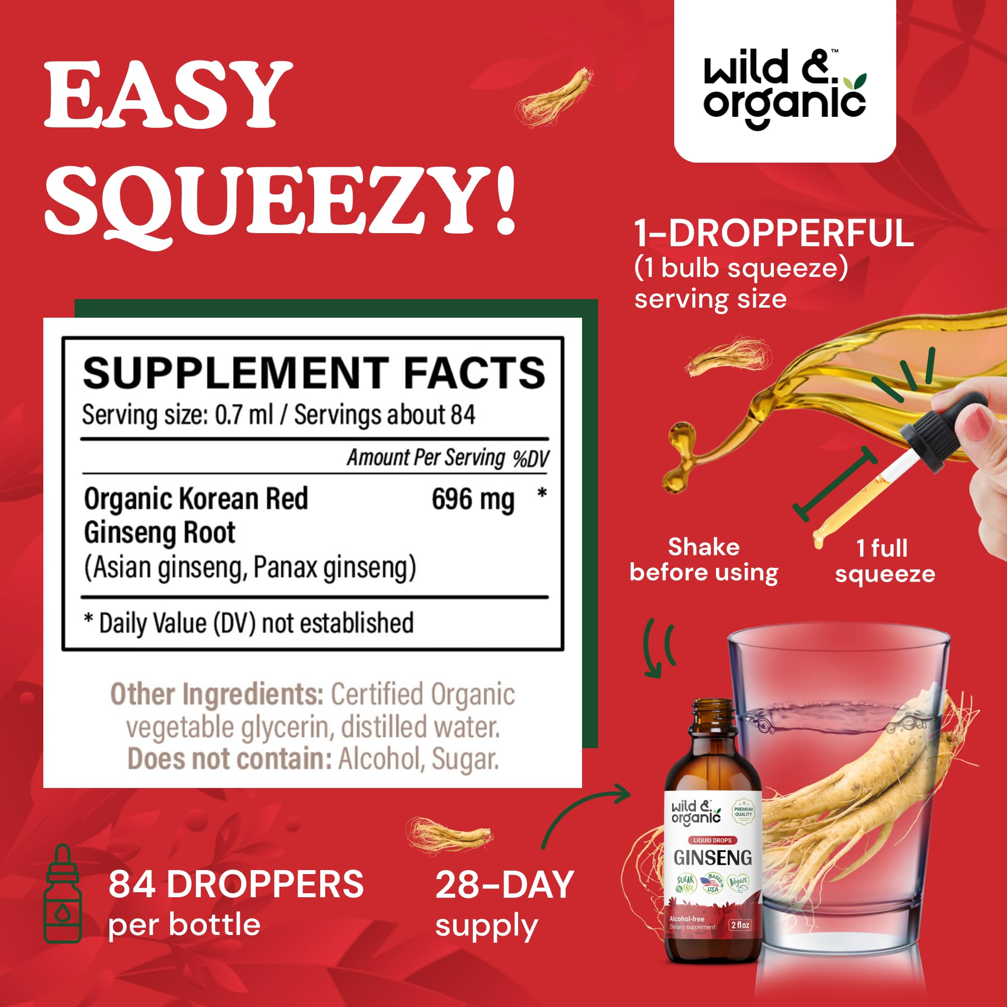 Dropper dispensing ginseng tincture
