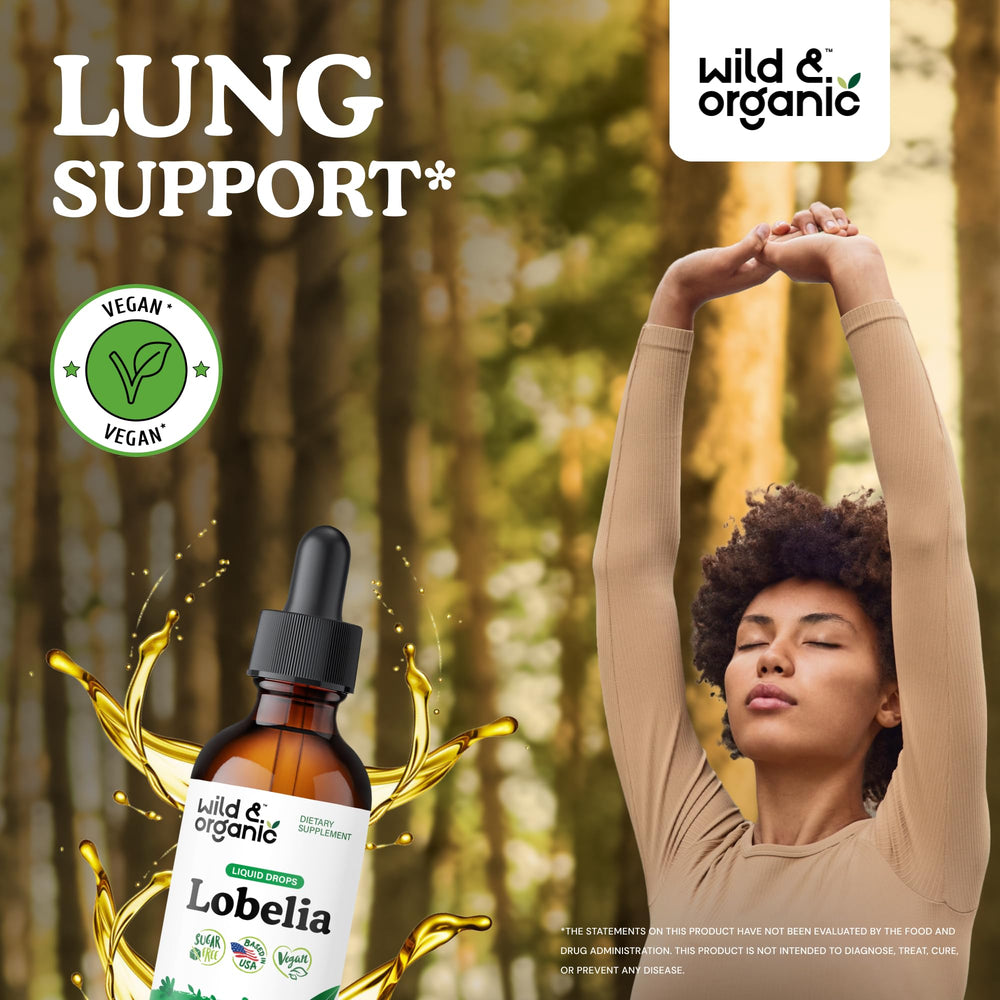 Lobelia tincture drops being poured for convenient dosing and easy use