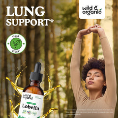 Lobelia tincture drops being poured for convenient dosing and easy use