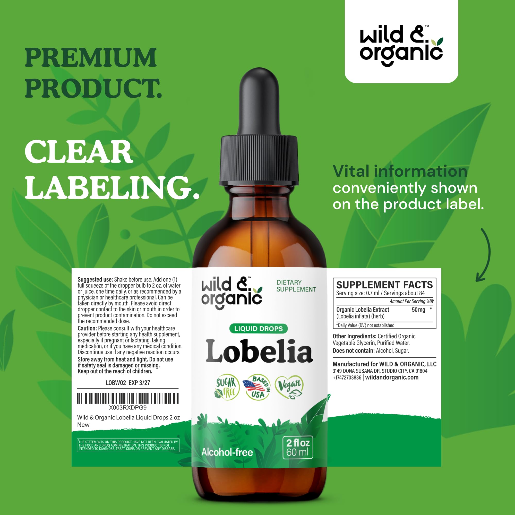Lobelia tincture on kitchen counter ready for daily lung-support use