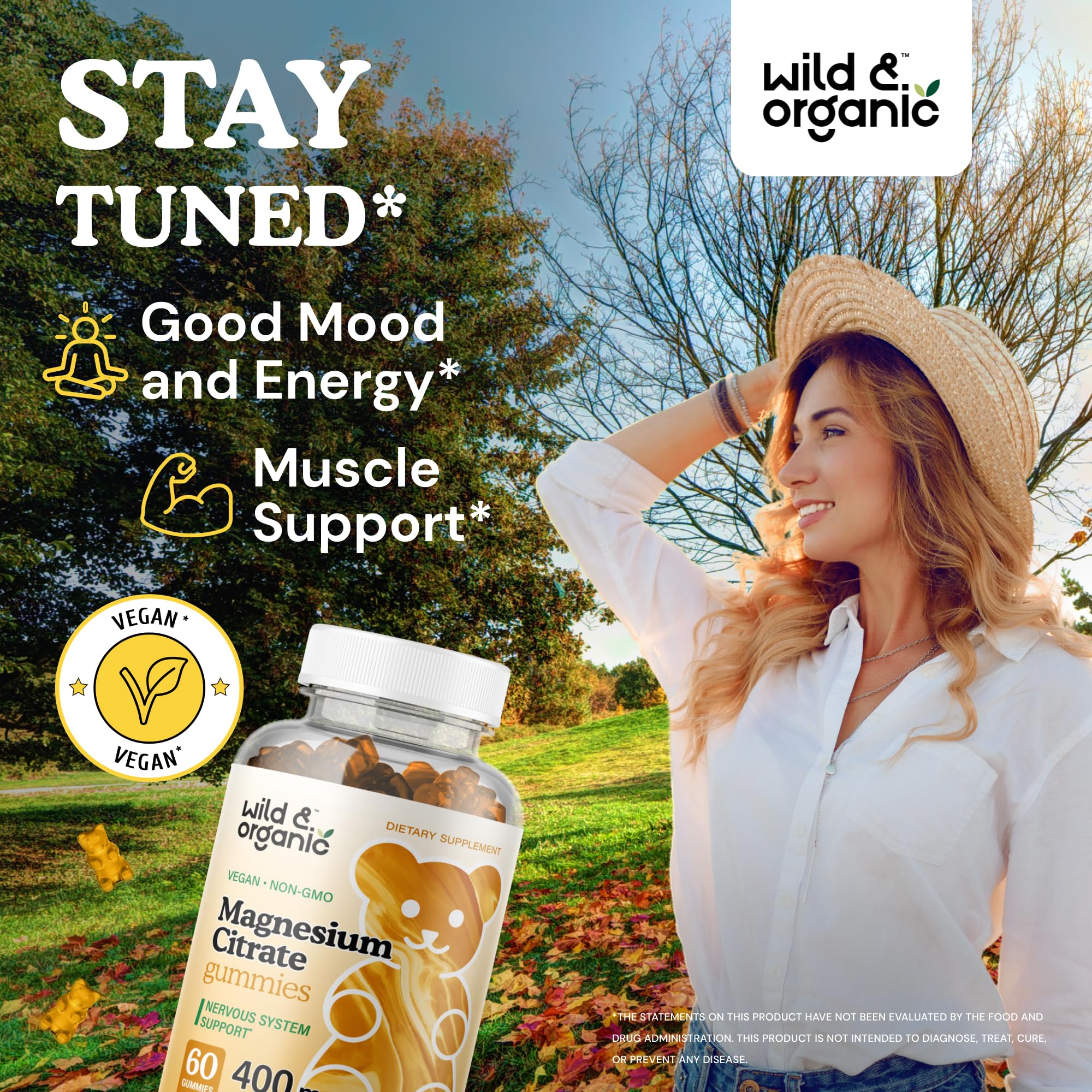 Close-up of magnesium citrate gummies in bottle