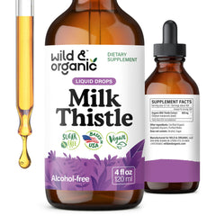 Front view of Wild & Organic Milk Thistle Drops bottle - 4 oz