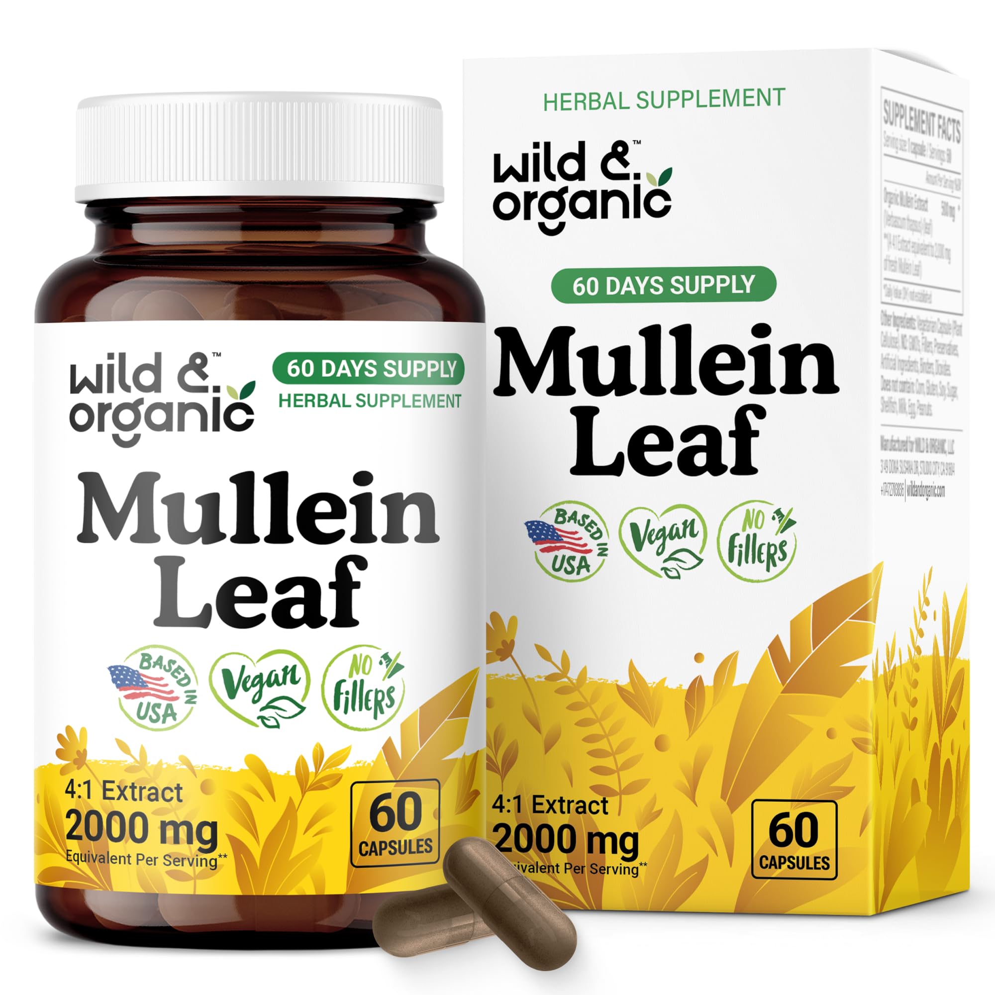 Hero image of Wild & Organic Mullein Capsules bottle