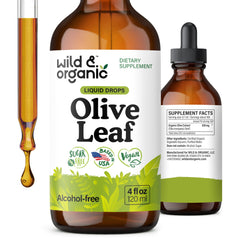 Wild & Organic Olive Leaf Liquid Extract bottle 4 oz