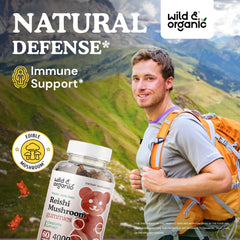 Packaging for Wild & Organic Reishi Gummies, 60 chews