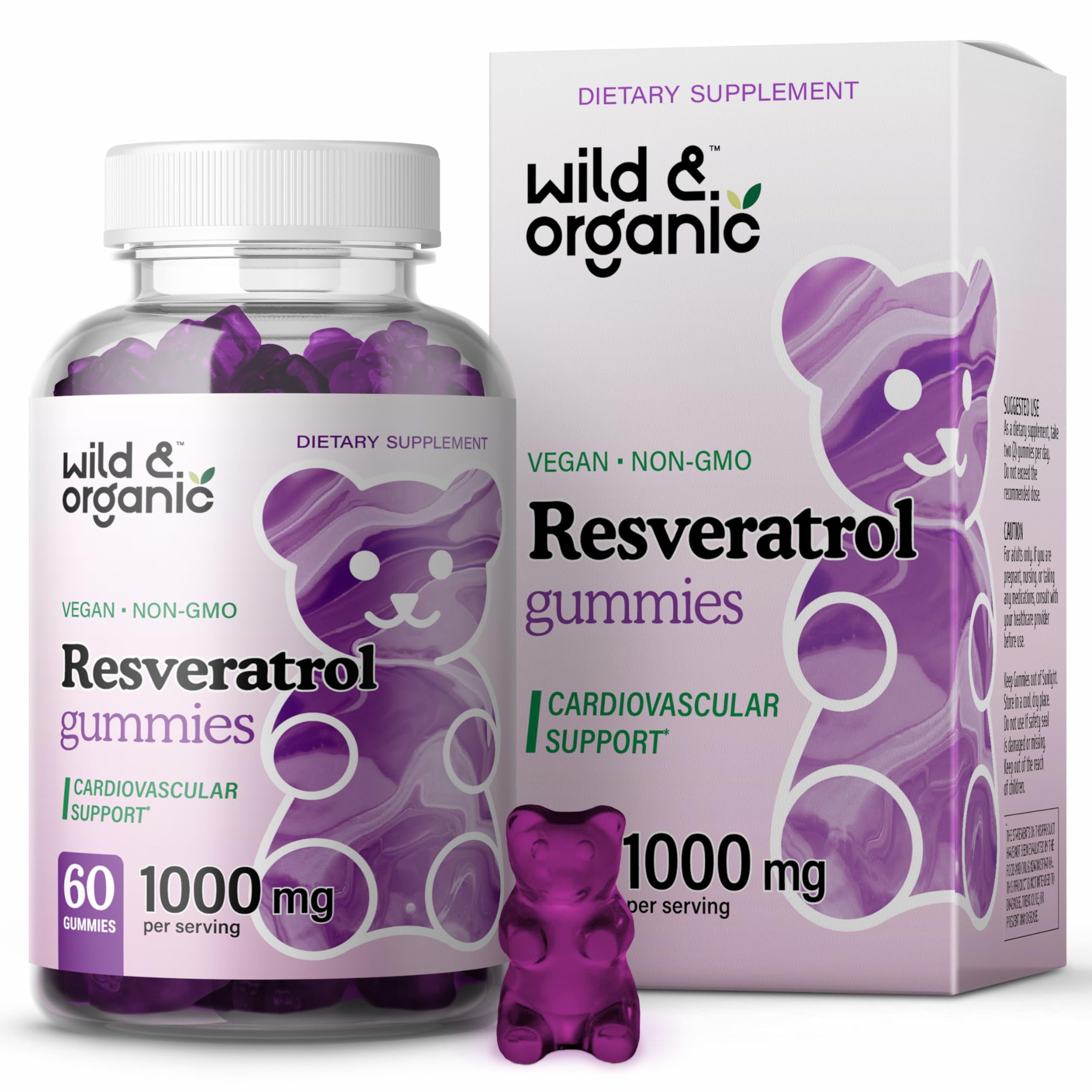 Bottle of Wild & Organic Resveratrol Gummies 1000mg