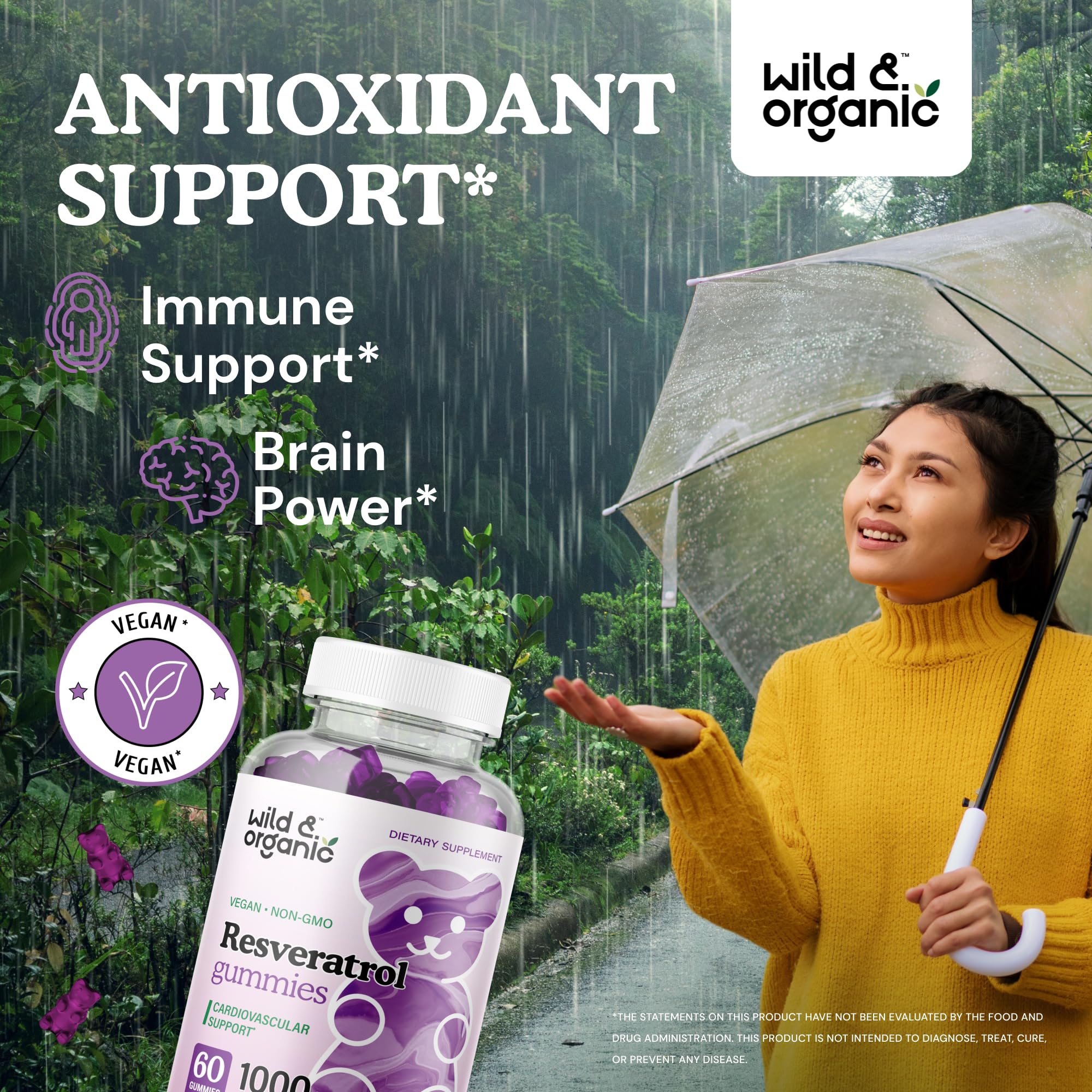 Blueberry-flavored resveratrol gummy close-up