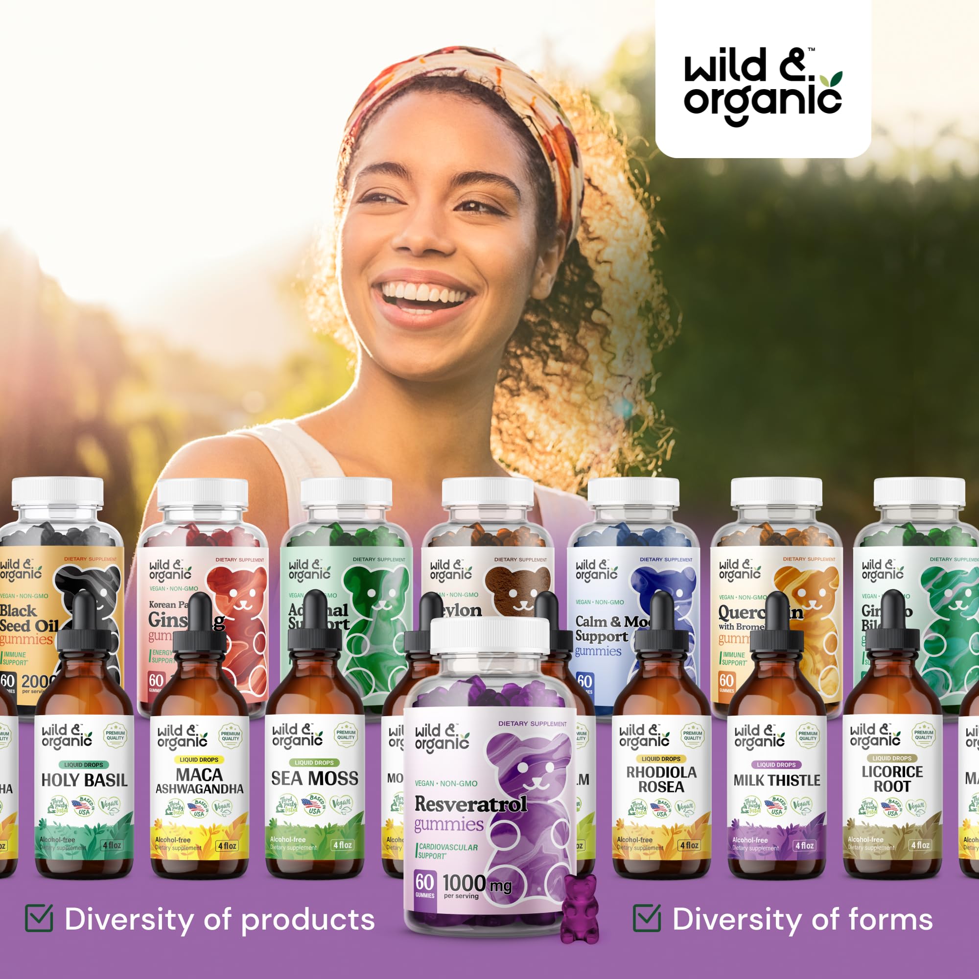 Trans-resveratrol powder and gummies