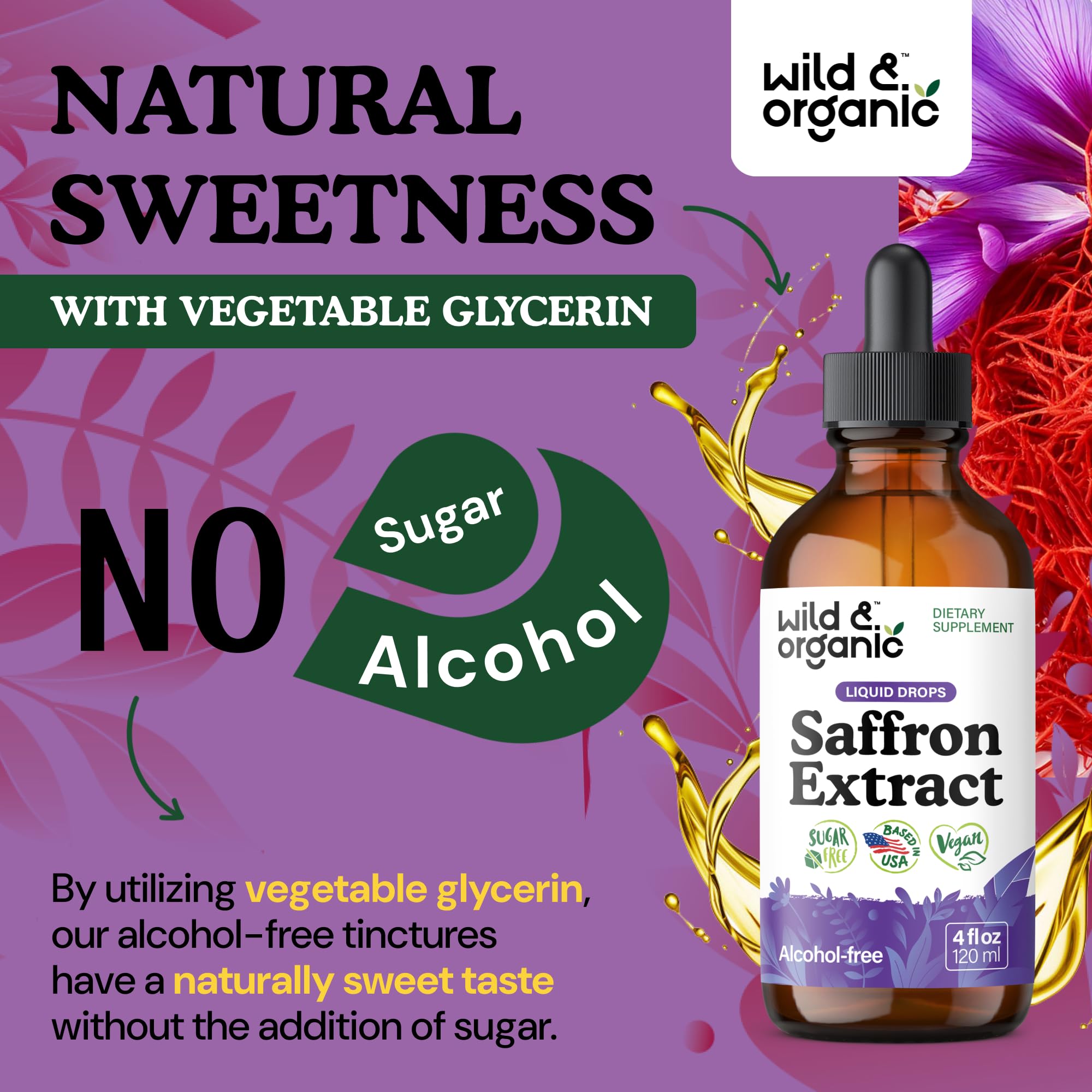 4 fl oz bottle indicating 168-day supply of saffron tincture