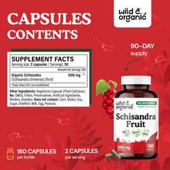 Label showing 1000 mg schisandra extract per serving