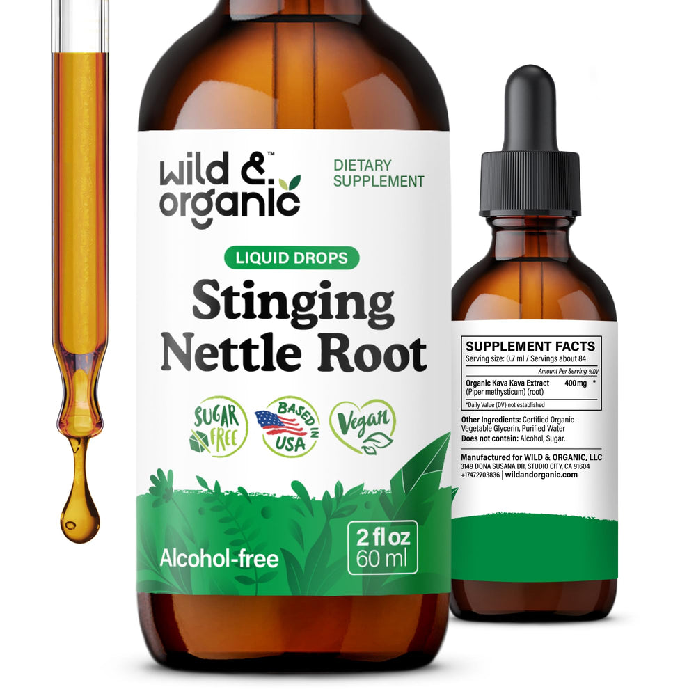Wild & Organic Stinging Nettle Root Drops bottle front view