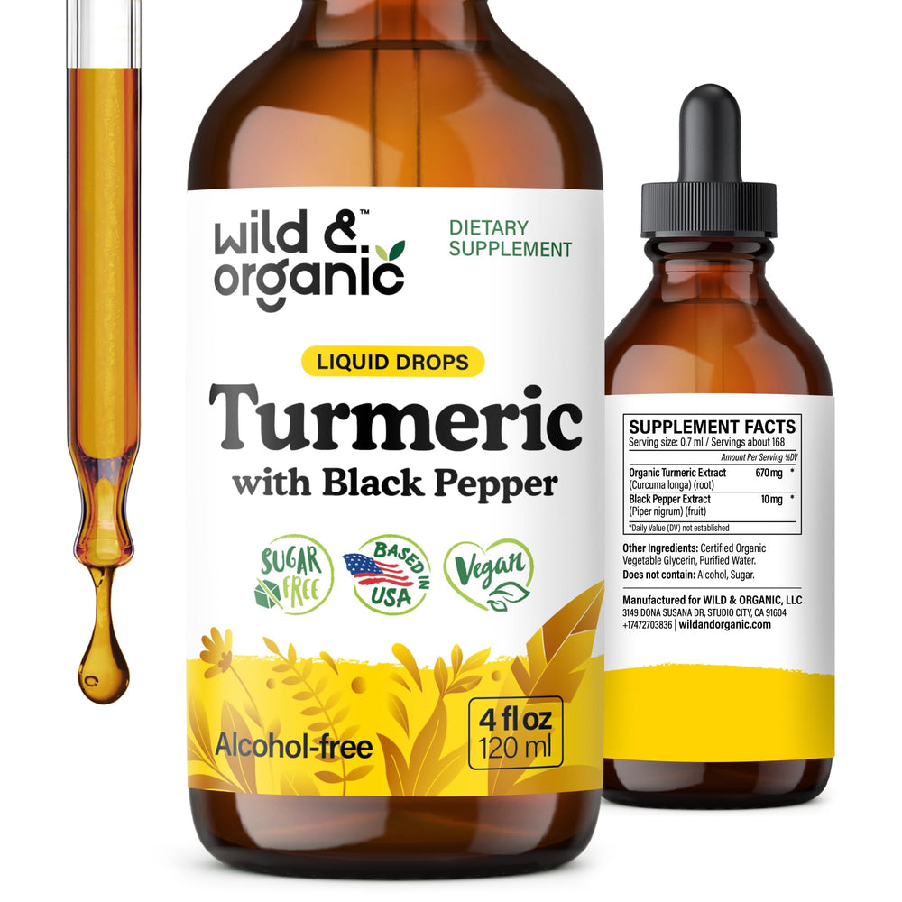 Wild & Organic Turmeric Tincture bottle label