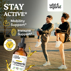 Front view of Wild & Organic Turmeric Tincture bottle