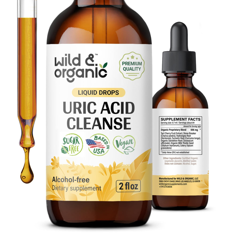 Wild & Organic Uric Acid Cleanse Drops bottle, 2 oz