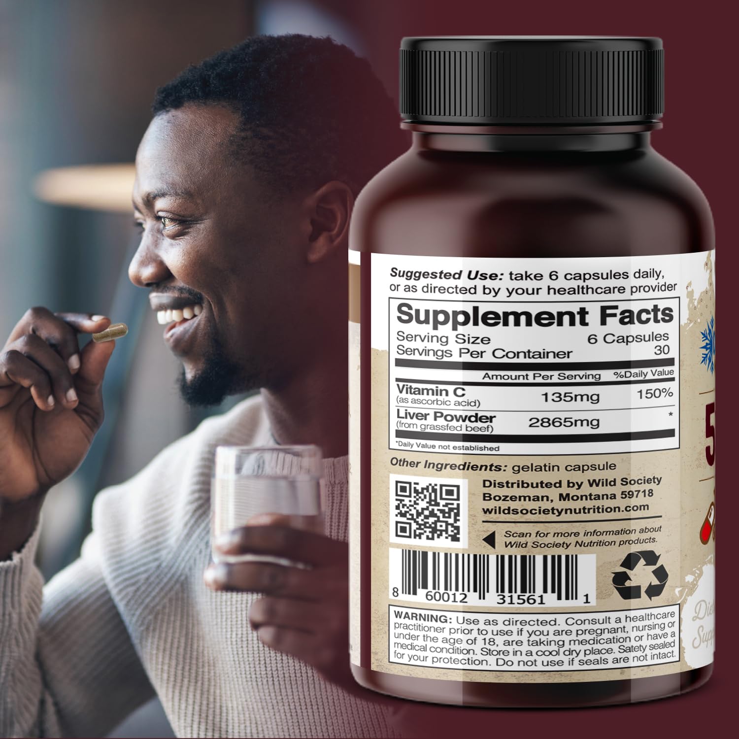 Informed Choice third-party tested beef liver capsules