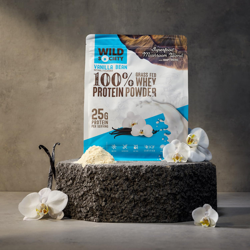 Wild Society gluten-free protein powder bag ready for smoothies and bowls.