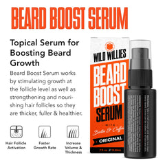 Beard growth oil bottle with Biotin and Caffeine