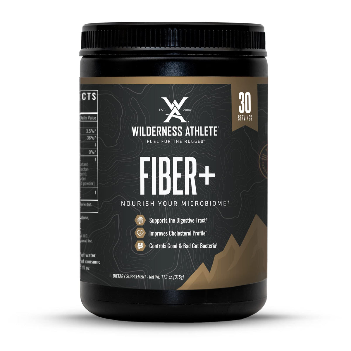 Front view of Wilderness Athlete Fiber+ bottle