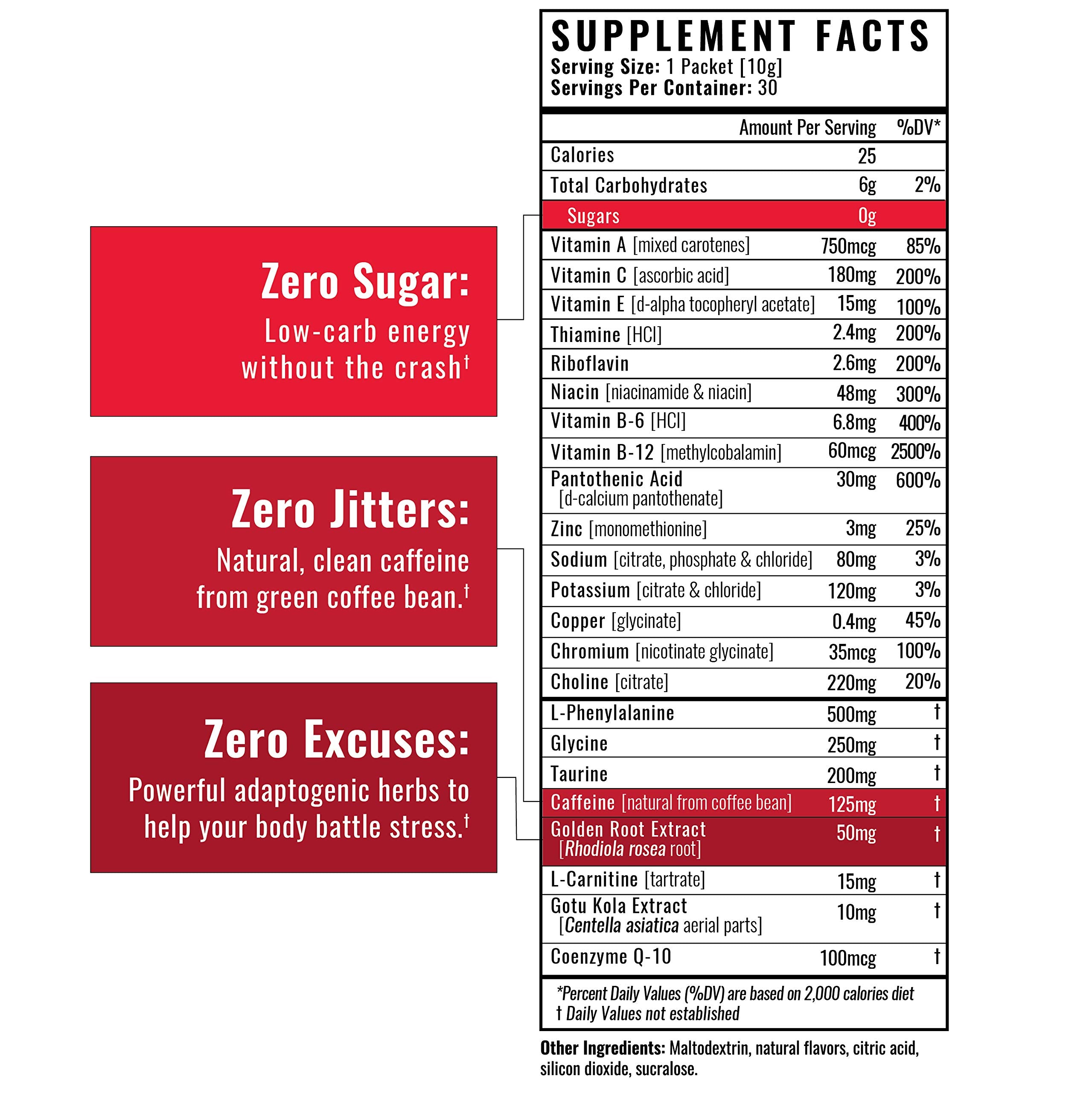 Wilderness Athlete mental clarity blend with B-vitamins label supporting daily focus