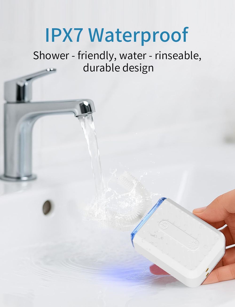 60-second auto-clean cycle indicator on toothbrush