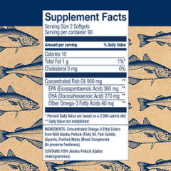 Close-up of mini easy-swallow fish oil softgels